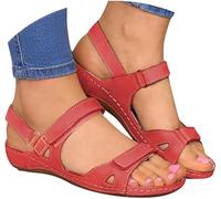 Sandalias ortopédicas de verano para mujer, sandalias y chanclas para playa, ajuste ancho, soporte de arco, zapatos de playa para mujer, plataforma sin cordones, puntera cerrada, sandalias casuales