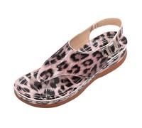 Sandalias ortopédicas elegantes sandalias con separadores de dedos chanclas con hebilla ajustable Peep Toe Sandalias cómodas zapatillas de estar por casa con estampado de leopardo sandalias de suela