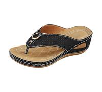 Sandalias ortopédicas Hallux Valgus Sandalias deportivas y al aire libre Claquette Mujer Verano Zapato Mujer Yoga Mat Elegante Ligero Slip on Beach Flip Flops Con Cómodo Arch Soporte, Le Noir, 40 EU