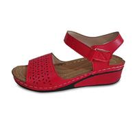Sandalias ortopédicas Mujer Desnudo Pies Verano Cómodo Transpirable Mujeres Caminar Plataforma Zapatos Antideslizante Bohemia Punta Abierta Sandalia Con Tacón Bloque, rojo, 36 EU