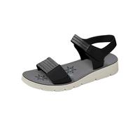 Sandalias ortopédicas Mujer Verano Cómodo Desnudo Pies Deporte Sandalia Punta Abierta Zapatos De Senderismo Scratch Cuñas Verano Antideslizante Ajustable Zapatillas Al Aire Libre, Negro , 38 EU