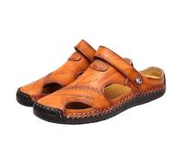 Sandalias ortopédicas para hombre, de ajuste ancho, para verano, playa, gruesas, con soporte de arco, cómodas, transpirables, puntera abierta, malla hueca, sandalias para caminar, Gold, 5.5 UK