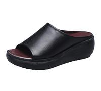 Sandalias ortopédicas para mujer, ajuste extra ancho, cómodas sandalias de malla hueca, soporte de arco para mujer, zapatos transpirables para verano, interiores y exteriores, Black, 6 UK 3X-Narrow