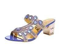 Sandalias ortopédicas para mujer con puntera puntiaguda y tacón bajo, botas cómodas para caminar, botas cálidas de invierno, cómodas, ligeras, antideslizantes e impermeables, Blue, 37 EU