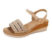 Sandalias ortopédicas para mujer, de ajuste ancho, suela suave, sandalias de cuña baja, ligeras, antideslizantes, informales, para caminar, playa, verano, mujer, zapatos de boda con hebilla ajustable