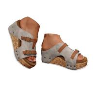 Sandalias Ortopédicas para Mujer de Cuña de Cuero,Zapatillas de Plataforma Ancha,Zapatos de Vestir de Verano con Punta Abierta,Sandalias Menorquinas Chanclas Barefoot Tacon Doradas Negras Blancas