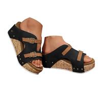 Sandalias Ortopédicas para Mujer de Cuña de Cuero,Zapatillas de Plataforma Ancha,Zapatos de Vestir de Verano con Punta Abierta,Sandalias Menorquinas Chanclas Barefoot Tacon Doradas Negras Blancas