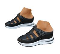 Sandalias ortopédicas para mujer del Reino Unido, suela suave, puntera redonda, cerrada, soporte de arco, sandalias de cuña ajustables, cómodas, informales, para caminar, elegantes, de negocios