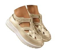 Sandalias ortopédicas para mujer del Reino Unido, suela suave, puntera redonda, cerrada, soporte de arco, sandalias de cuña ajustables, cómodas, informales, para caminar, elegantes, de negocios