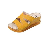 Sandalias ortopédicas para mujer elegantes oferta sandalia con punta abierta Empeine de piel Sandalias con cuña moda zapatos senderismo deportivos Shoes antideslizante goma suelas niña piscina casa