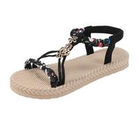 Sandalias ortopédicas para mujer Hallux Valgus zapatos ortopédicos sandalias de cuña mujer con banda cruzada zapatillas de verano anatómicas cómodas fabricadas en Italia, Le Noir, 40 EU Large