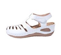 Sandalias ortopédicas para mujer inspiradas en gladiadores del Reino Unido, correas enjauladas, hebilla ajustable, cuña con soporte de arco, pescador, puntera cuadrada, sandalias planas de cuero