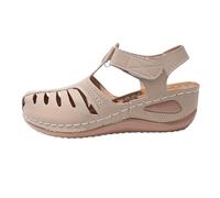 Sandalias ortopédicas para mujer inspiradas en gladiadores del Reino Unido, correas enjauladas, hebilla ajustable, cuña con soporte de arco, pescador, puntera cuadrada, sandalias planas de cuero