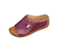 Sandalias ortopédicas para mujer, pies anchos, sandalias de verano transpirables, pantuflas de verano, puntera abierta, pantuflas de agua salada, sandalias de verano elegantes para playa, rojo, 41 EU