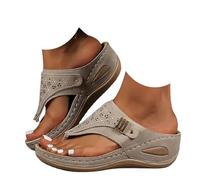 Sandalias ortopédicas para mujer, sandalias de cuña con soporte de arco, ajuste ancho, antideslizantes, para caminar, anchas, transpirables, informales, con plataforma elegante, sandalias de verano