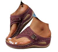 Sandalias ortopédicas para mujer, sandalias de cuña con soporte de arco, ajuste ancho, antideslizantes, para caminar, anchas, transpirables, informales, con plataforma elegante, sandalias de verano