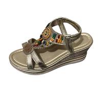 Sandalias ortopédicas para mujer, sandalias de tacón moderno con plataforma moderna, sandalias de tiras con suela gruesa, sandalias de cuña, zapatos de verano, sandalias de cuña, transpirables