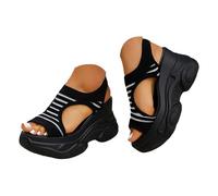 Sandalias ortopédicas para mujer Sandalias deportivas ligeras y transpirables de malla para mujer, zapatos cómodos para caminar disponibles en varios colores para una elegante alpargatas, Le Noir, 39