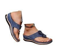 Sandalias ortopédicas para mujer, sandalias ortopédicas con soporte de arco, ajuste ancho, sandalias de cuña casuales de verano, cómodas, con plataforma, antideslizantes, para caminar, cómodas