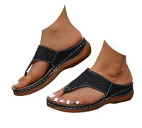 Sandalias ortopédicas para mujer, sandalias ortopédicas con soporte de arco, ajuste ancho, sandalias de cuña casuales de verano, cómodas, con plataforma, antideslizantes, para caminar, cómodas