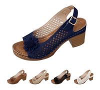 Sandalias ortopédicas para mujer, sandalias ortopédicas de verano 2025 para mujer, sandalias de tacón bajo y medio bloque, puntera abierta, correa al tobillo, vestido de fiesta, sandalias bohemias