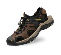 Sandalias Ortopedicas,Sandalias Casuales De Verano Para Hombre, Transpirables, De Punta Abierta, Planas, De Cuero, CóModas, Para Uso Diario Con Pantalones Cortos.