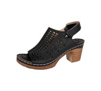 Sandalias ortopédicas transpirables con soporte de arco para mujer, antideslizantes, de ajuste ancho, sandalias para mujer para fascitis plantar del Reino Unido, pantuflas de verano, Black, 4.5 UK
