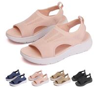 Sandalias ortopédicas transpirables para mujer, sandalias deportivas ortopédicas con tira trasera lavables de verano,sandalias ortopédicas de malla transpirable con suela suave y zapatos (38,Rosa)