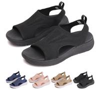 Sandalias ortopédicas transpirables para mujer, sandalias deportivas ortopédicas con tira trasera lavables de verano,sandalias ortopédicas de malla transpirable con suela suave y zapatos (36,Schwarz)