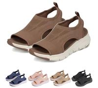 Sandalias ortopédicas transpirables para mujer, sandalias deportivas ortopédicas con tira trasera lavables de verano,sandalias ortopédicas de malla transpirable con suela suave y zapatos (42,Braun)
