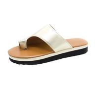 Sandalias Ortopédicas Unisex Cómodas Zapatillas Fascitis Plantar Corrector De Hallux Valgus Sin Cordones Zapatos Chanclas De Playa para Hombre Y Mujer para Caminar Al Aire Libre-Gold||39