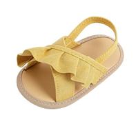 Sandalias para bebé, suela de goma, zapatos de piso antideslizantes, zapatos de encaje para bebé, zapatos casuales, zapatos para aprender a andar, amarillo, 22 EU