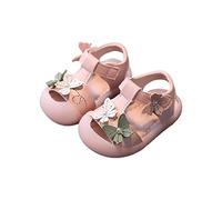Sandalias para bebé y niña, zapatos de verano, zapatos para aprender a andar, zapatos para niños pequeños, punta cerrada, suela suave, antideslizante, zapatos para aprender a andar con hebilla