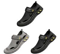 Sandalias para caminar con puntera cerrada para hombre, transpirables, para vadear, zapatos de verano, playa, zapatillas de entrenamiento al aire libre, fáciles de sujetar, ligeras, sandalias de malla