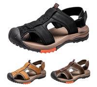 Sandalias para correr para hombre y hombre, sandalias de cuero con puntera cerrada, arco, deslizantes, sandalias deportivas al aire libre, sandalias de senderismo antideslizantes, pantuflas de