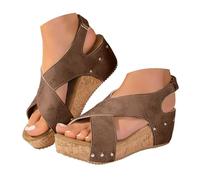 Sandalias Para Grandes Para Mujer Zapatos De Playa Mujer Sandalias De Cuña Verano Planas Sexys 2026 Con Anillo El Dedo Del Pie Tendencia Playa Pedrería Verano Bohemias Cómodas Con Hebilla Un Solo Dedo
