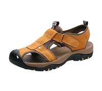 Sandalias para hombre con puntera cerrada, estilo casual, de verano, correa ajustable, transpirables, para caminar al aire libre, calzado para uso diario, Gold, 39 EU