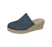 Sandalias para mujer, alpargatas con plataforma, cuñas, sandalias cerradas, zapatos de cuña, zapatos de verano, elegantes, transpirables, sandalias y deslizadores de lino, zapatillas trenzadas de