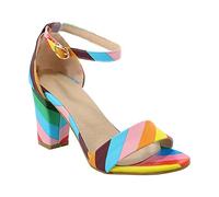 Sandalias para mujer, cómodas sandalias de verano, sandalias de verano con cuña, hebilla baja, sandalias de ocio para mujer, azul celeste, 36 EU Estrecho