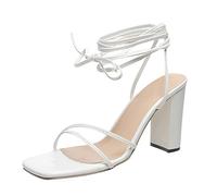 Sandalias para mujer con cordones Peep Toe Pumps Slingback Tacones Altos Sandalias con Correa Tacón Bloque Sandalias Ligeras Sandalias de Verano Sandalias Playa Sandalias Playa Sandalias Cómodas