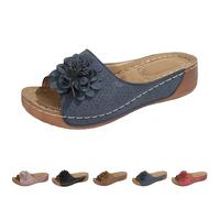 Sandalias para mujer con plantilla ligeras, zuecos y pantuflas para mujer, tacón de cuña, zapatillas, traseras, abiertas, para caminar en interiores y exteriores, sandalias de suela sólida, cómodas
