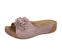 Sandalias para mujer con plantilla ligeras, zuecos y pantuflas para tacón de cuña, zapatillas traseras abiertas para caminar para interiores y exteriores, sandalias de suela sólida, sandalias cómodas