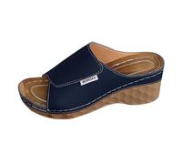 Sandalias para mujer con plataforma, sandalias ortopédicas, sandalias de cuña, antideslizantes, sandalias descalzas, ligeras, cómodas sandalias de playa, elegantes, para el día a día, azul, 36 EU