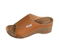Sandalias para mujer con plataforma, sandalias ortopédicas, sandalias de cuña, antideslizantes, sandalias descalzas, ligeras, cómodas sandalias de playa, elegantes, para el día a día, marrón, 38 EU