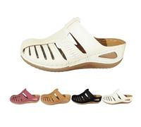 Sandalias para mujer con tacón de cuña, pantuflas para mujer, cerradas para verano, sandalias de playa ligeras, zapatos de mujer, zapatos redondos, sandalias antideslizantes para exteriores