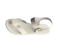 Sandalias para mujer de comercio exterior, talla grande, puntera de mujer, cómodas, con hebilla plana, color sólido, para playa, vacaciones de verano, White, 37.5 EU