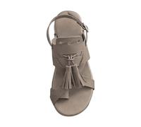 Sandalias para mujer, elegantes, planas, antideslizantes, de un solo color, antiguas, romanas, transpirables, huecas, informales, con borlas, cómodas sandalias para exteriores, caqui, 37 EU