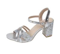 Sandalias para mujer, elegantes y brillantes, con correas cruzadas y tacón en bloque, talón estable para una marcha más elegante, suela antideslizante para un buen agarre, cómodos zapatos de verano