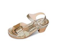 Sandalias para mujer para uso casual, diseño de punta abierta con talón, adornos brillantes, perfectas para días de verano, par de jeans y más vacaciones en la playa, Gold, 7 UK X-Narrow