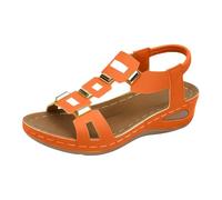 Sandalias para mujer, sandalias de cuña, hebilla ajustable, zapatos de playa, elegantes y cómodas, sandalias romanas con boca de pescado, sandalias de dedos suaves, antideslizantes, sandalias de playa